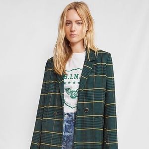 ANINE BING MADELEINE BLAZER - GREEN PLAID